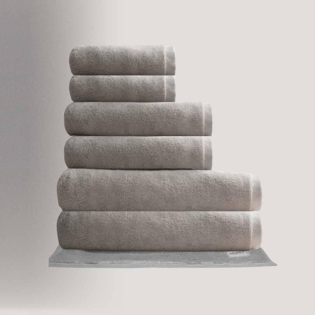 Toalhas de algodão e cinza – luxuosas, sustentáveis e ultra macias para banho da Momo Cotton