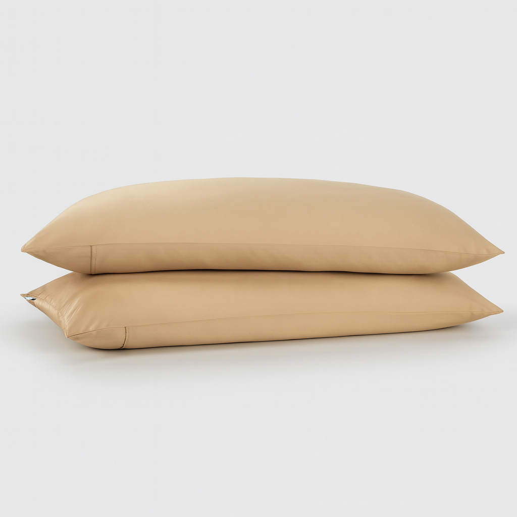 Fronha 100% bambu Momo Cotton cor Bege 45x90 cm – toque ultra macio e acabamento acetinado, sustentável e respirável